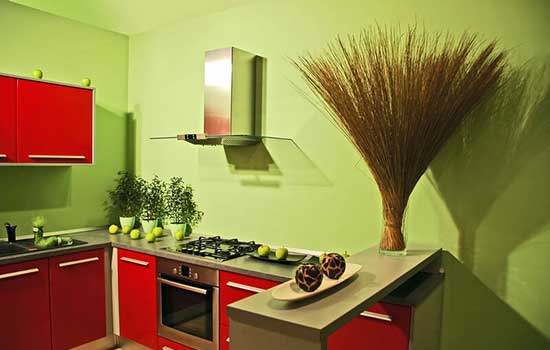 красно зеленая кухня